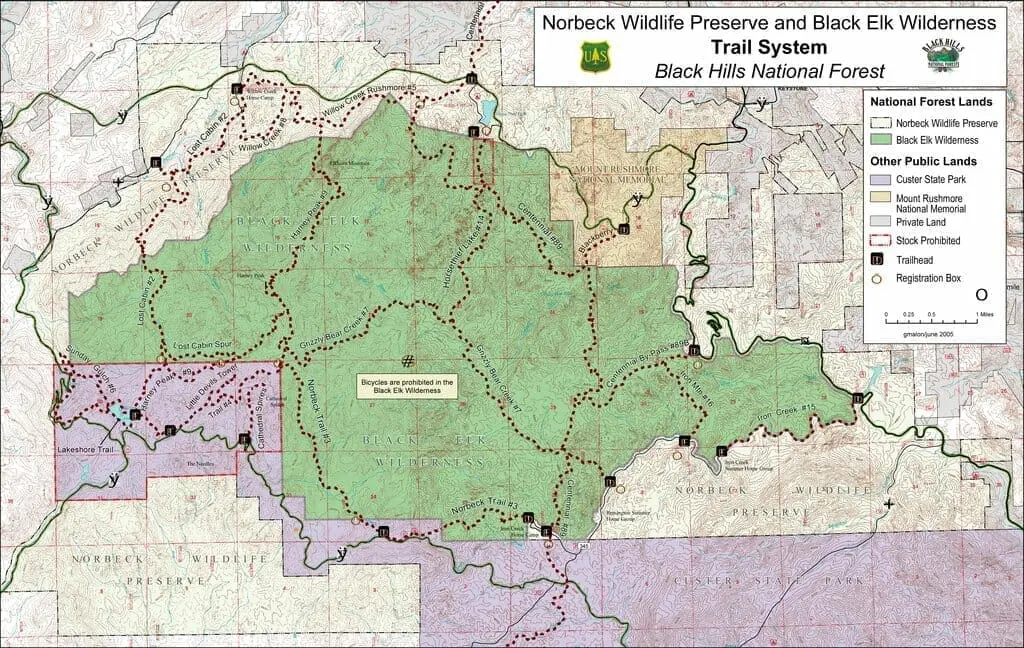 Black Elk Wilderness Trail Map
