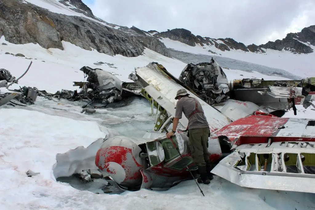 bomber glacier b-29 crash debris