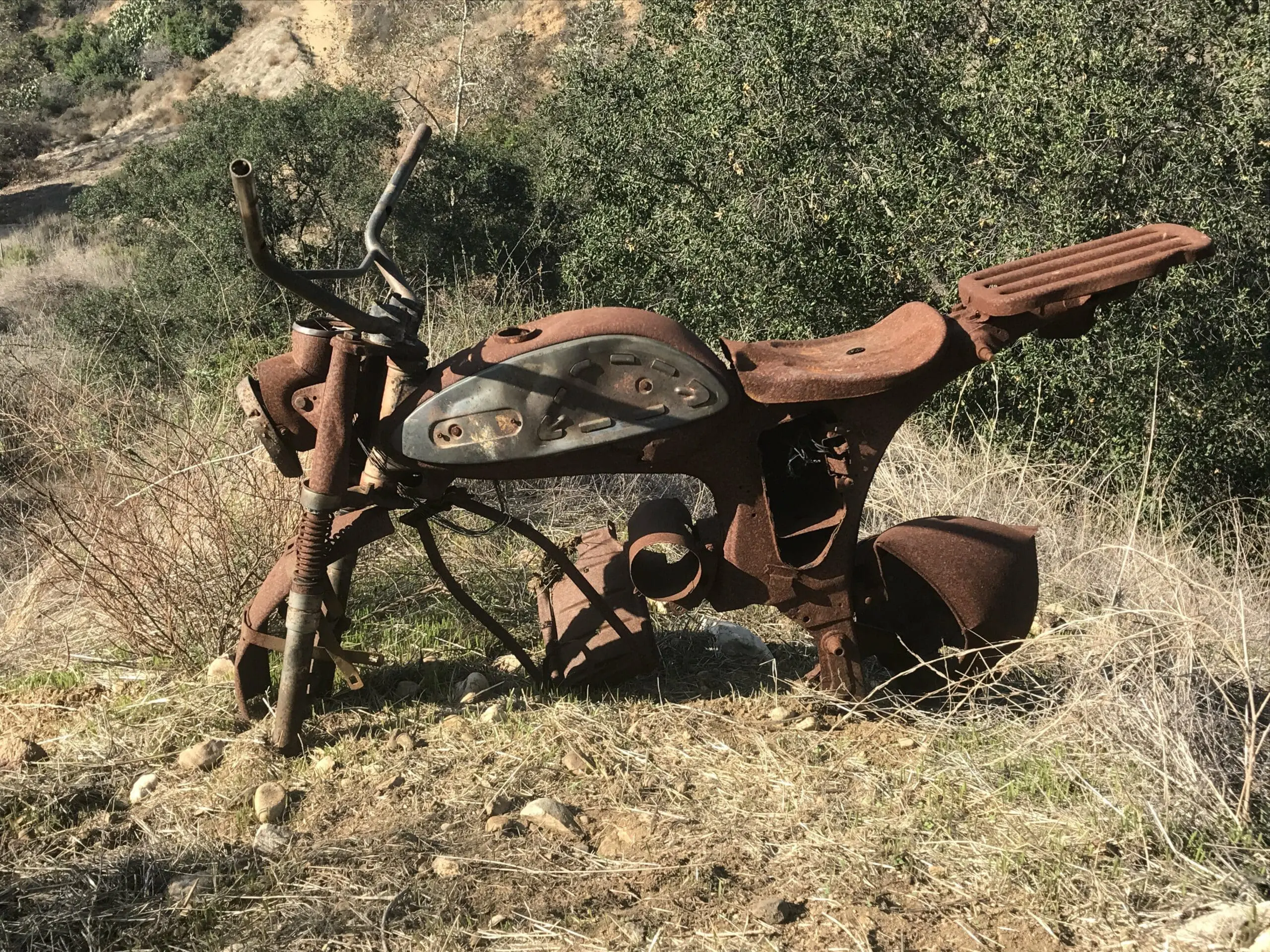 Turnbull Canyon rusted motorcycle