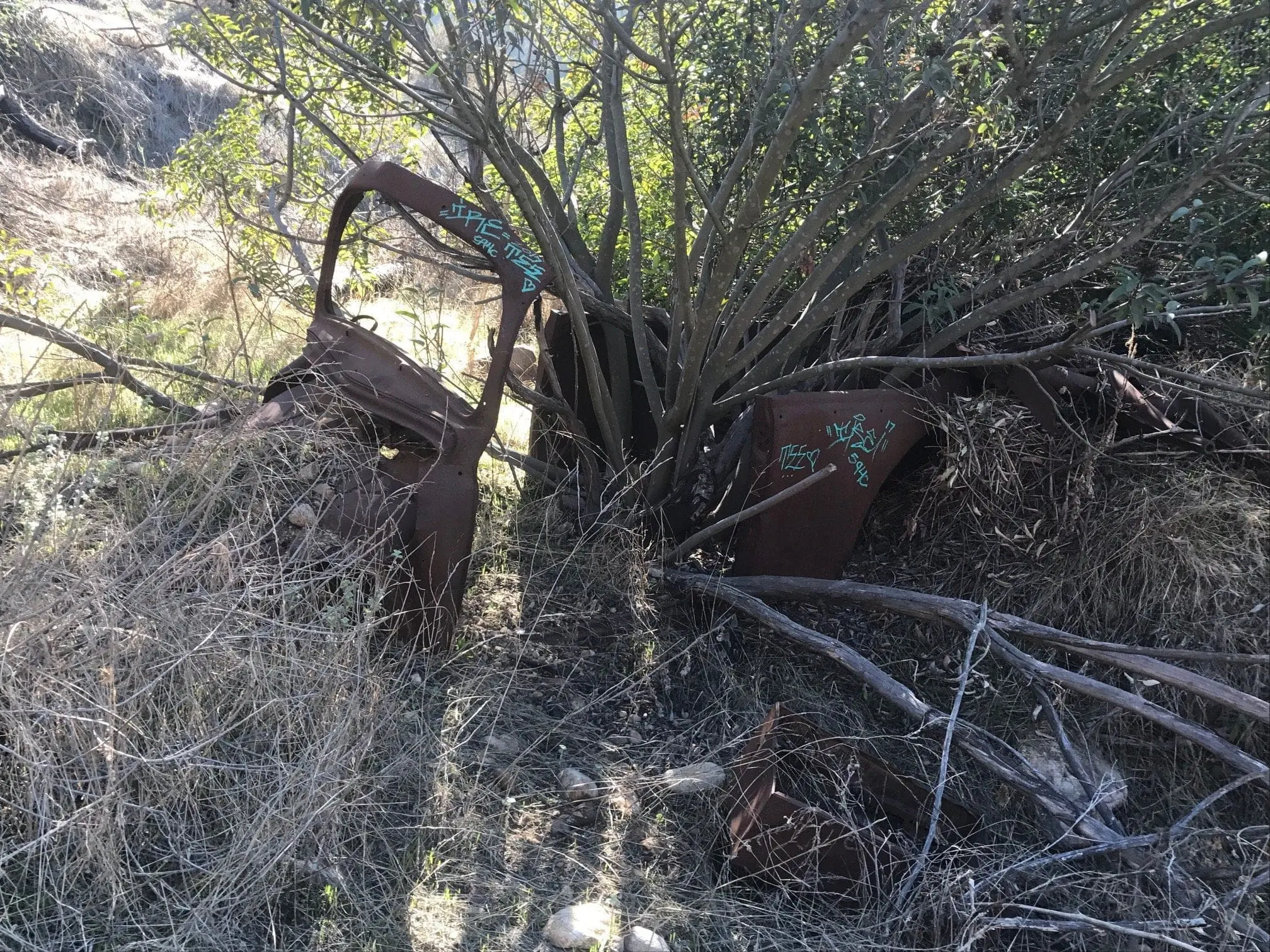 Turnbull Canyon Trail rusted car