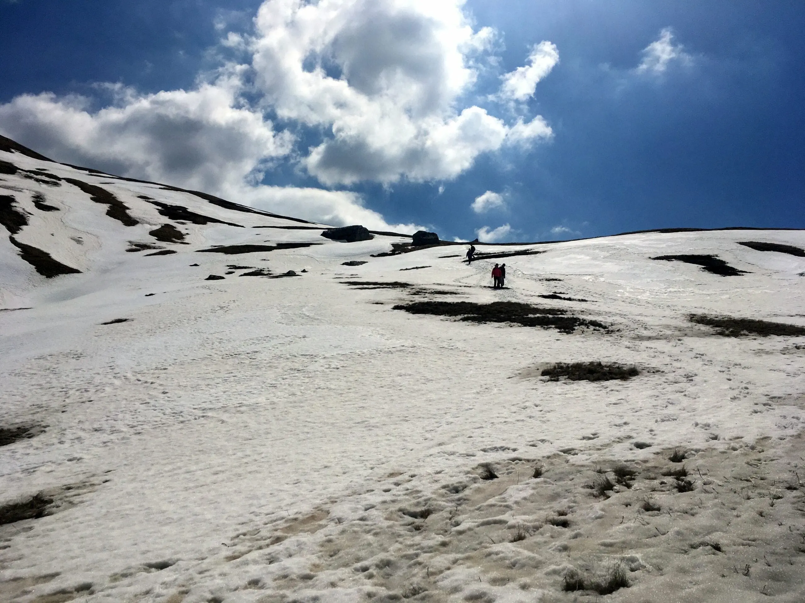 Descending from snow covered Crveni Kuk