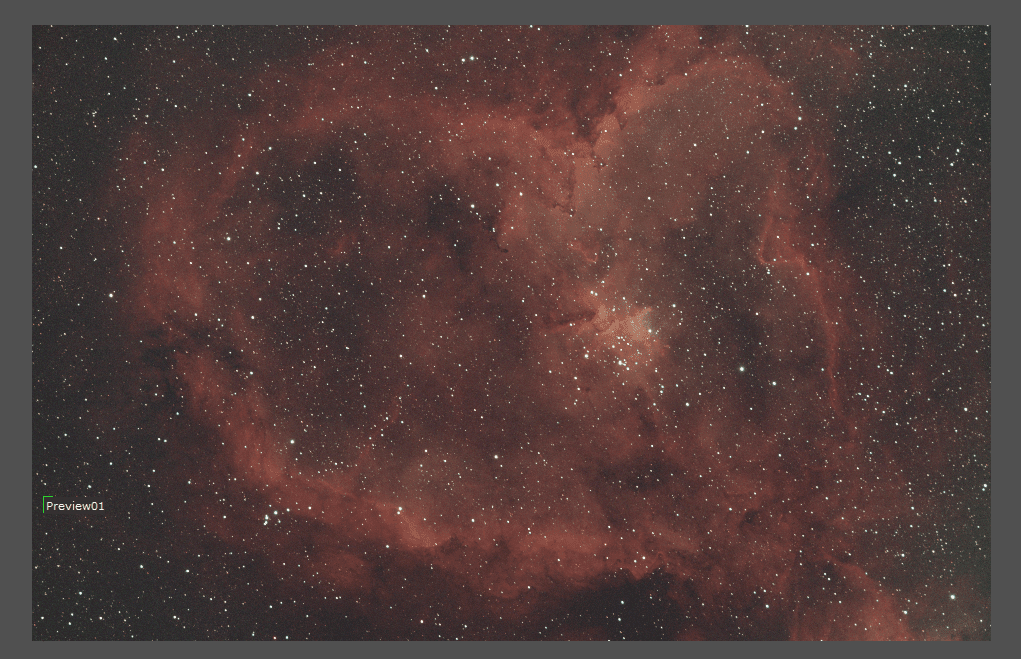 heart nebula background correction in pixinsight