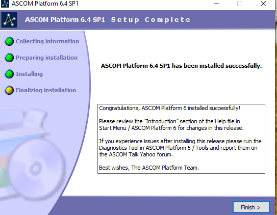 Ascom platform installer
