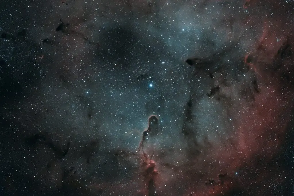  IC 1396 imaged with a triband narrowband filter on an asi 2600mc pro