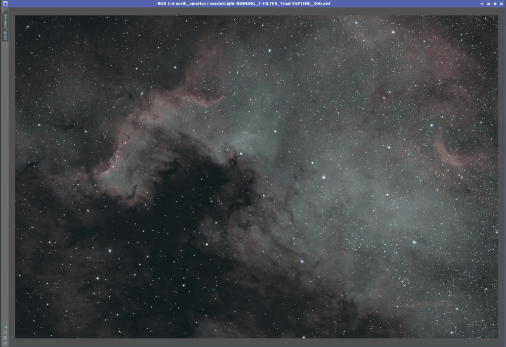 North America Nebula raw image stack