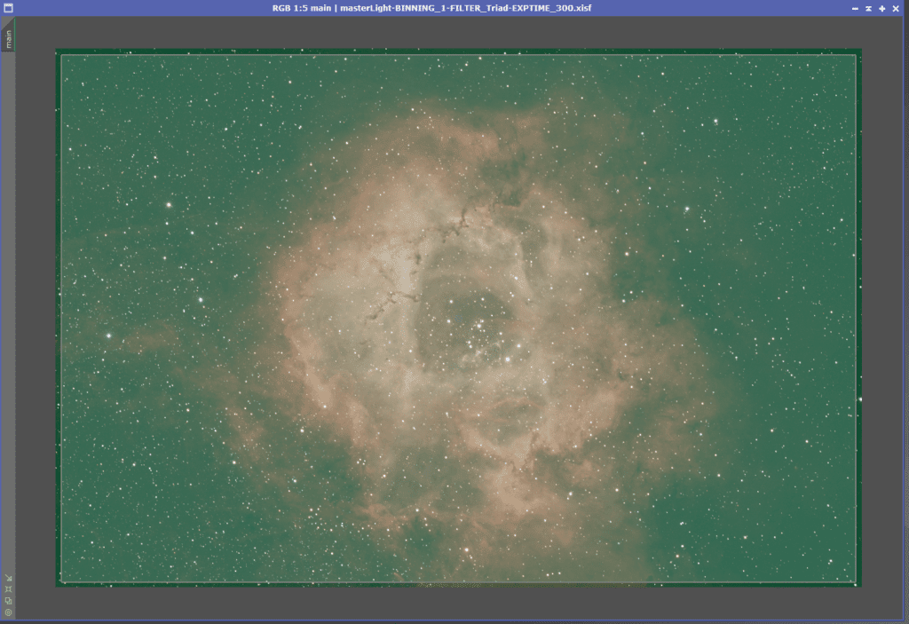 Dynamic crop PixInsight Rosette Nebula