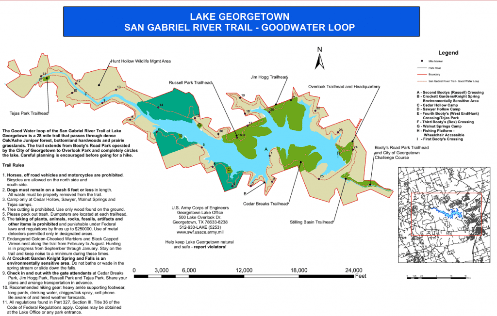 Lake Georgetown San Gabrial River Trail - Goodwater loop map