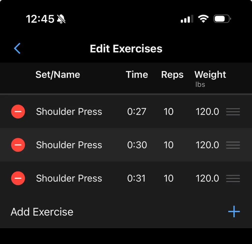 Modify Set, reps and weight on Garmin Connect app