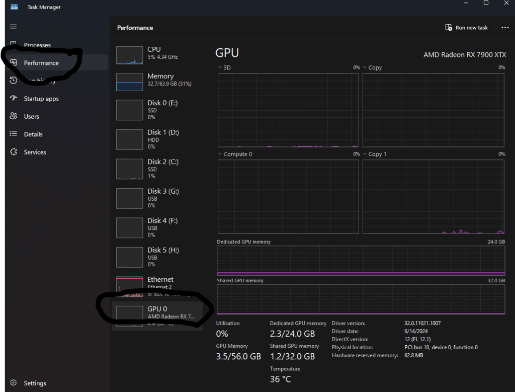 GPU Pass through load for ROCm on Windows WSL2 Ubuntu 22.04