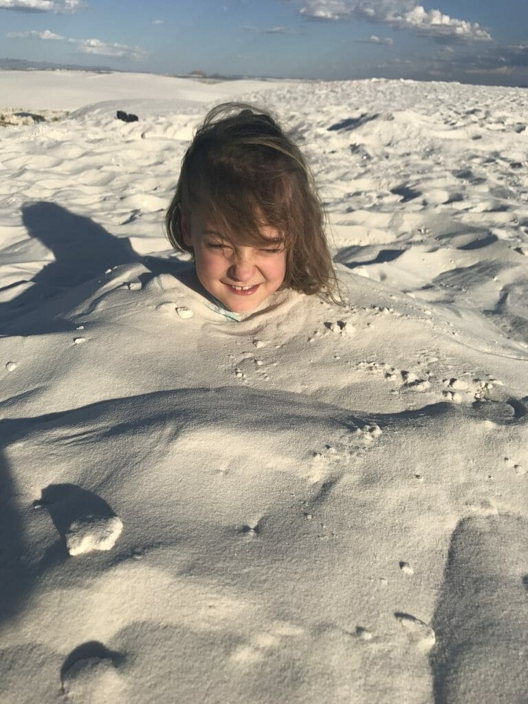 White Sands National Monument burying our kids in the sand