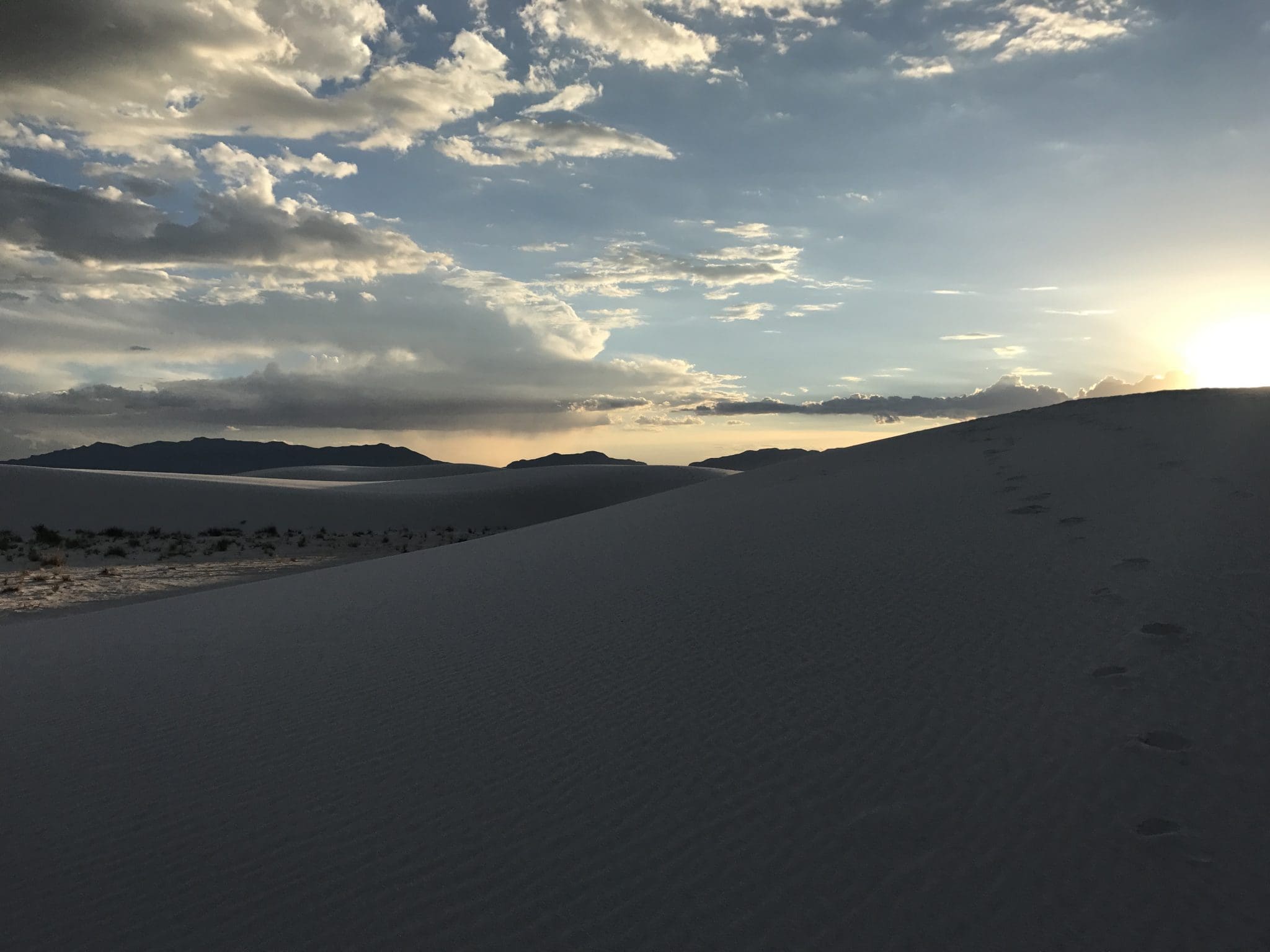 Sunset over White Sands National Monument