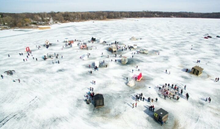 Drone Minnesota Art Shanty Projects | Rockchuck Summit – Rockchuck Summit