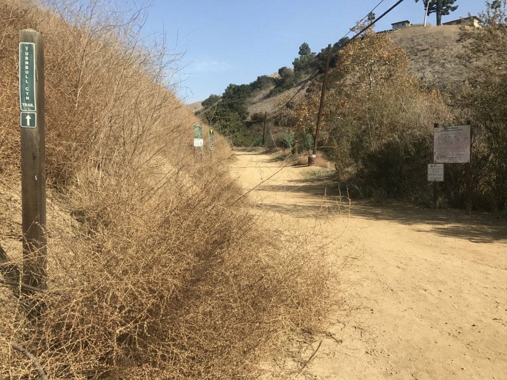 Turnbull Canyon Trail and trail marker