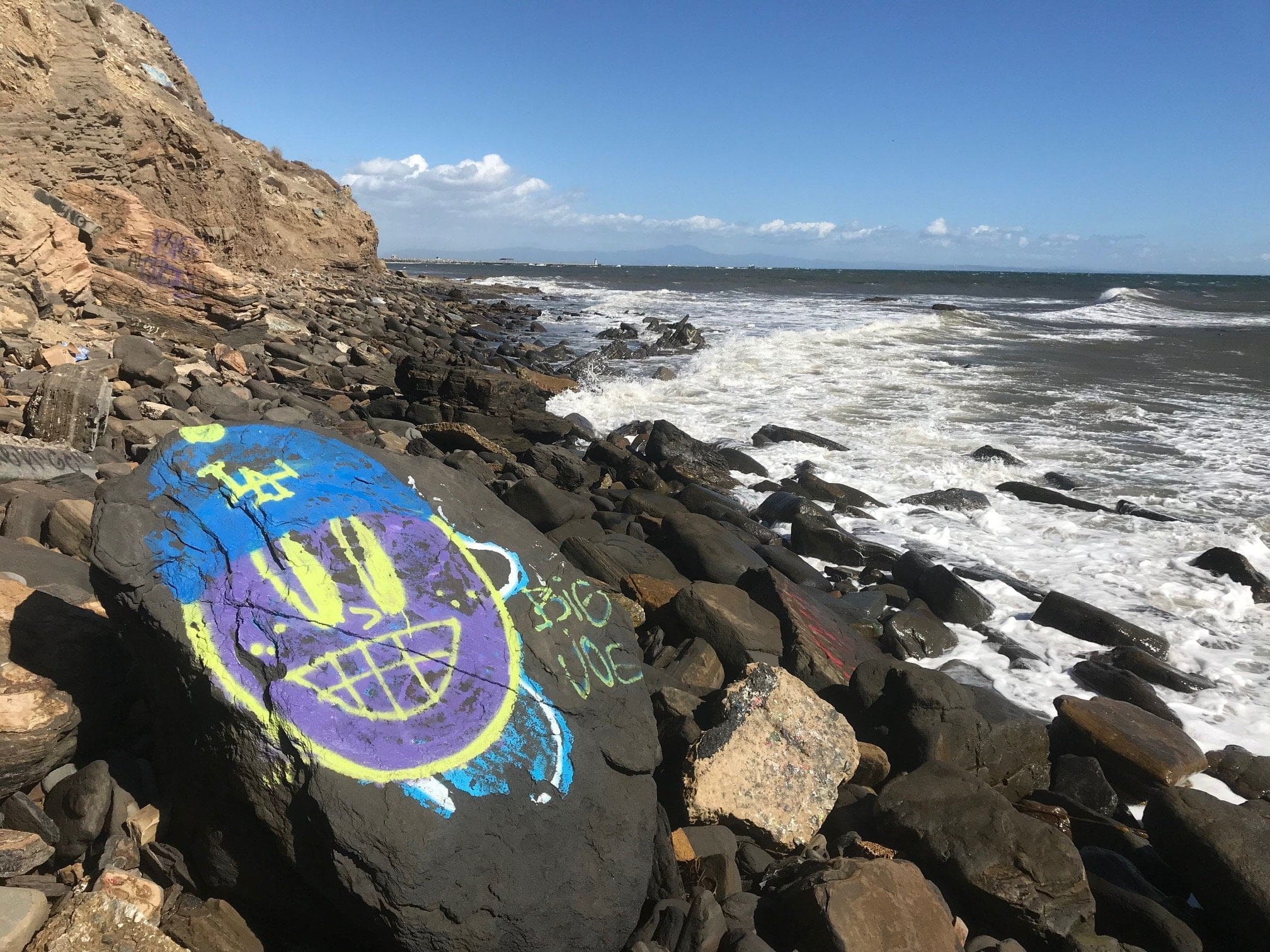 LA face graffiti san pedro shoreline