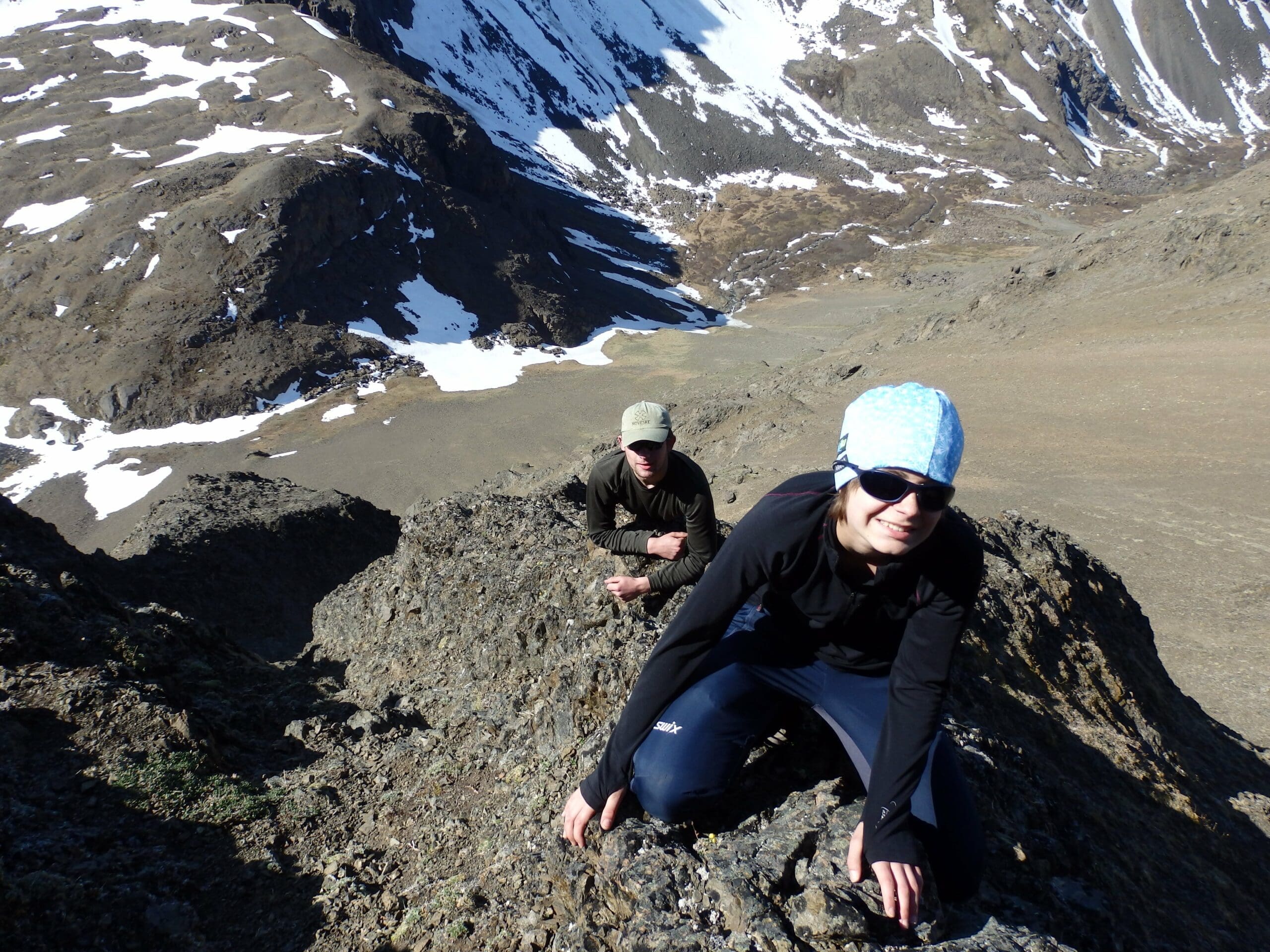 Hiking ridge line of Cantata Peak Alaska