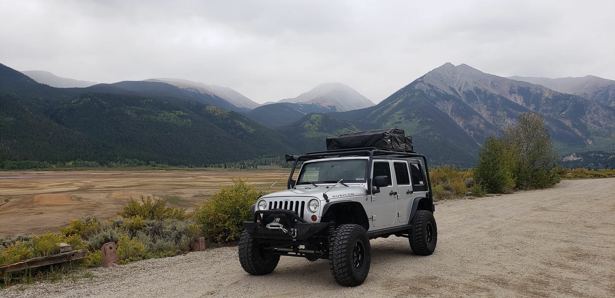 Jeep Wrangler with Rooftop Tent