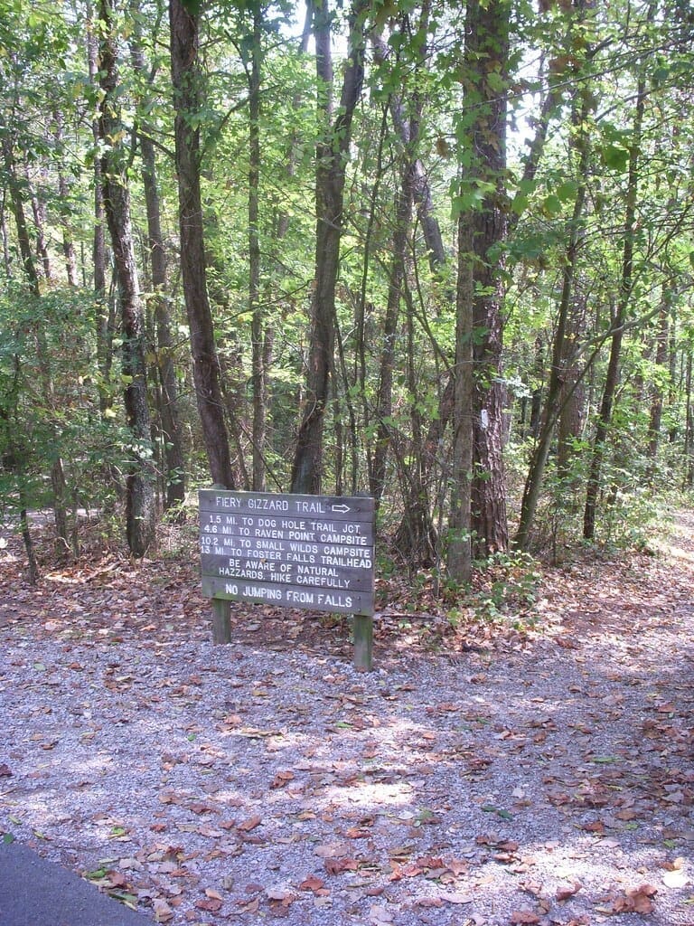 Fiery Gizzard Trail Head