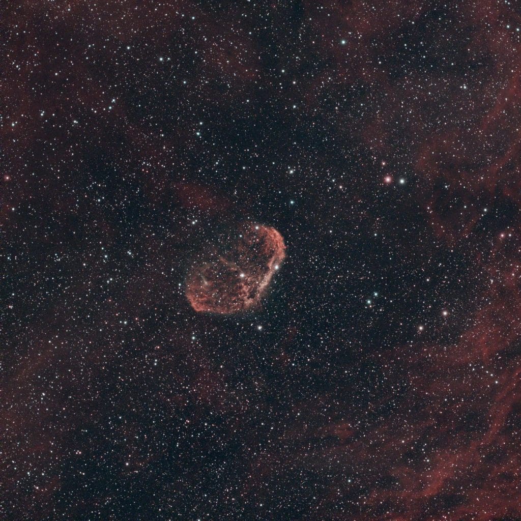 The Crescent Nebula – Majestic solar-wind swept Nebula.