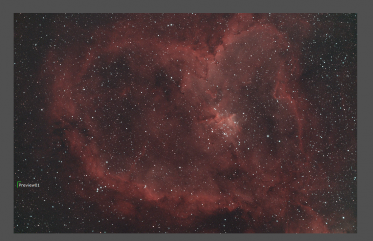 color calibrated heart nebula