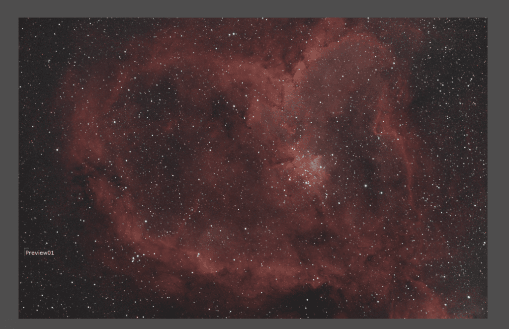 color calibrated heart nebula