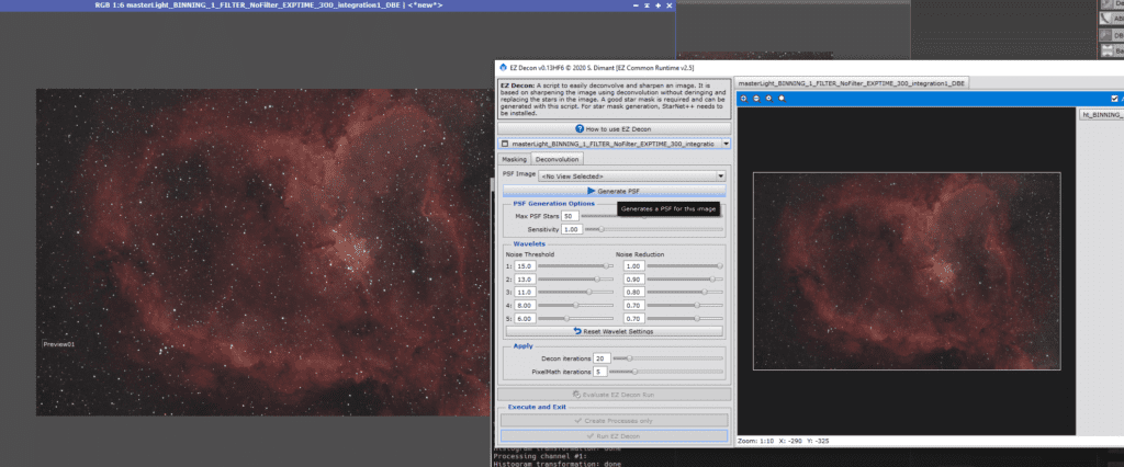 deconvolution of heart nebula