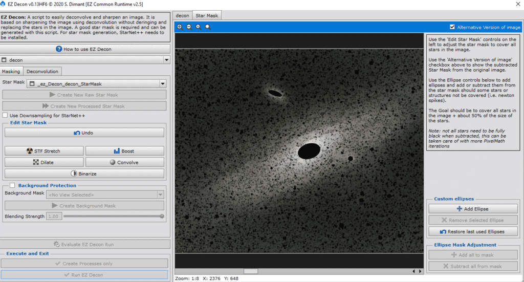 block our core in deconvolution