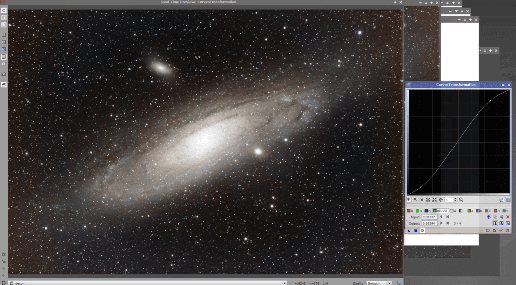 andromeda galaxy curves stretch