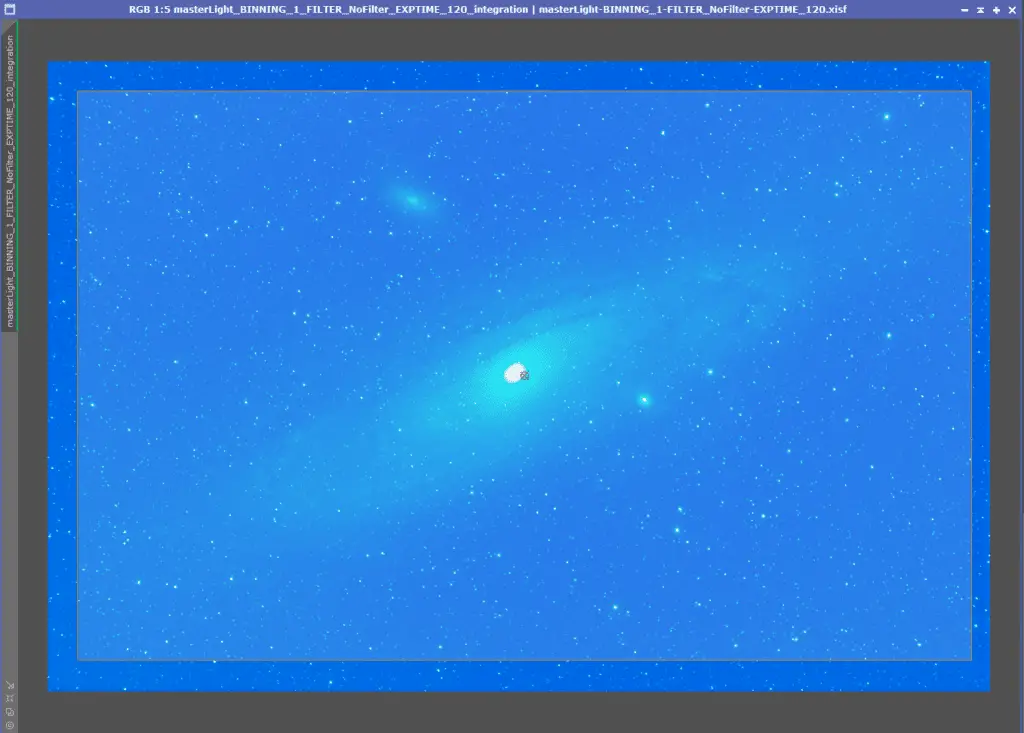 Processus PixInsight galaxie d'Andromède - recadrage dynamique