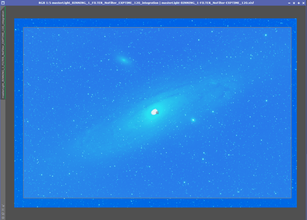 PixInsight process andromeda galaxy - dynamic crop