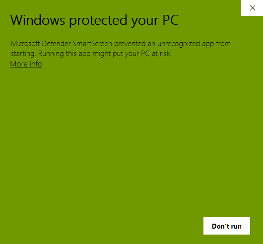 Install astap windows protected pc warning