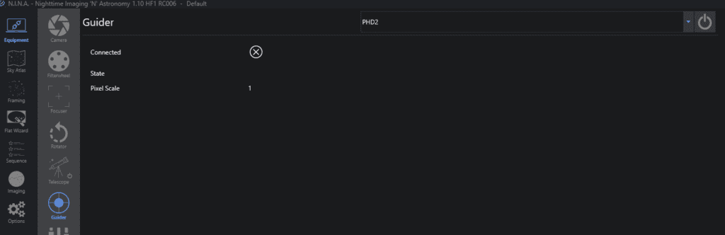 Configure NINA PHD2 Guider