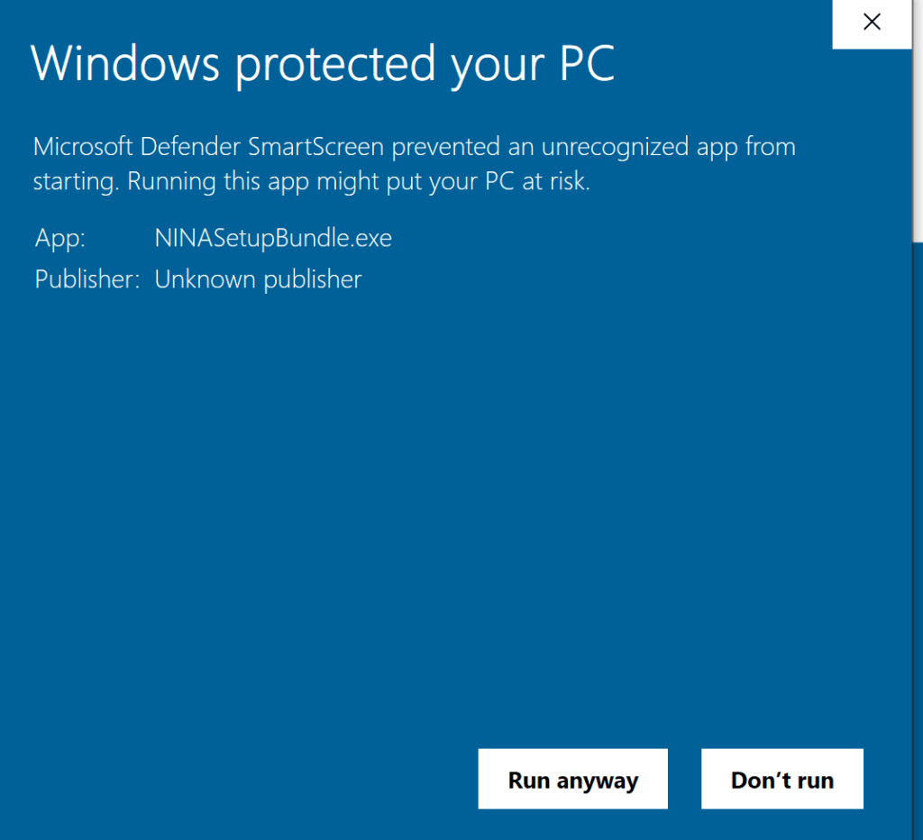 protected pc warning