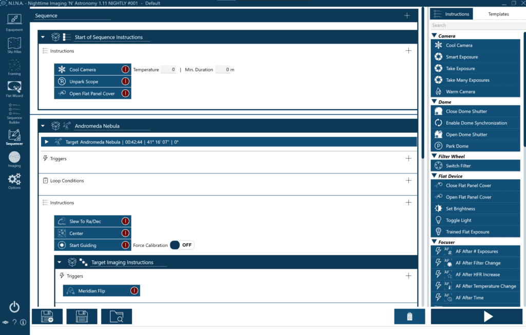 NINA sequencer dashboard