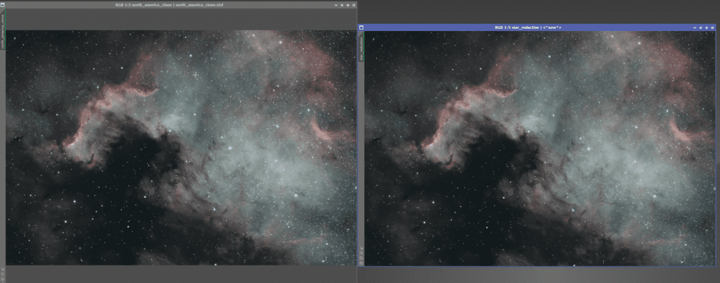 North America nebula pixinsight comparison