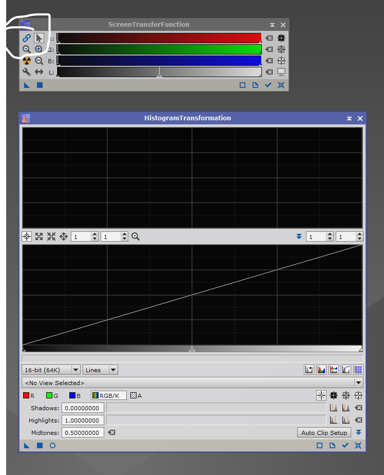 screen transfer function pixinsight