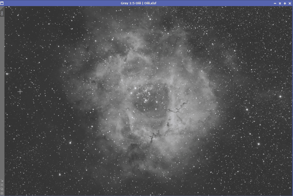 Rosette Nebula Oiii from Triad Quad Filter