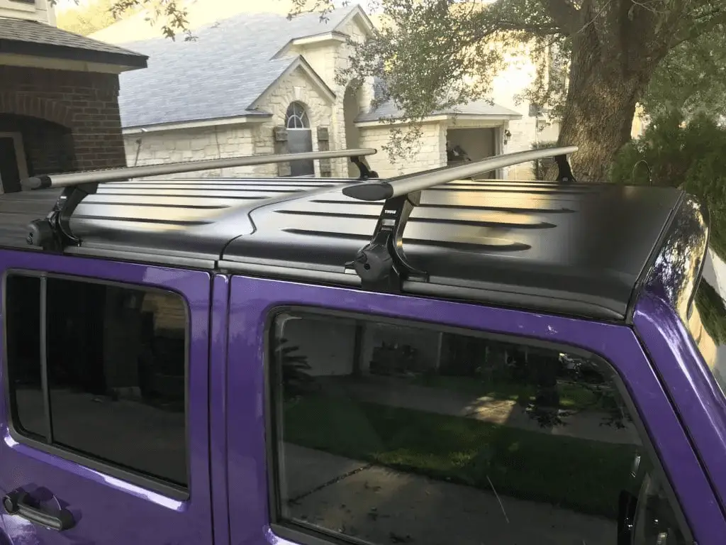 Jeep wrangler roof rack installed on a 2018 JKU
